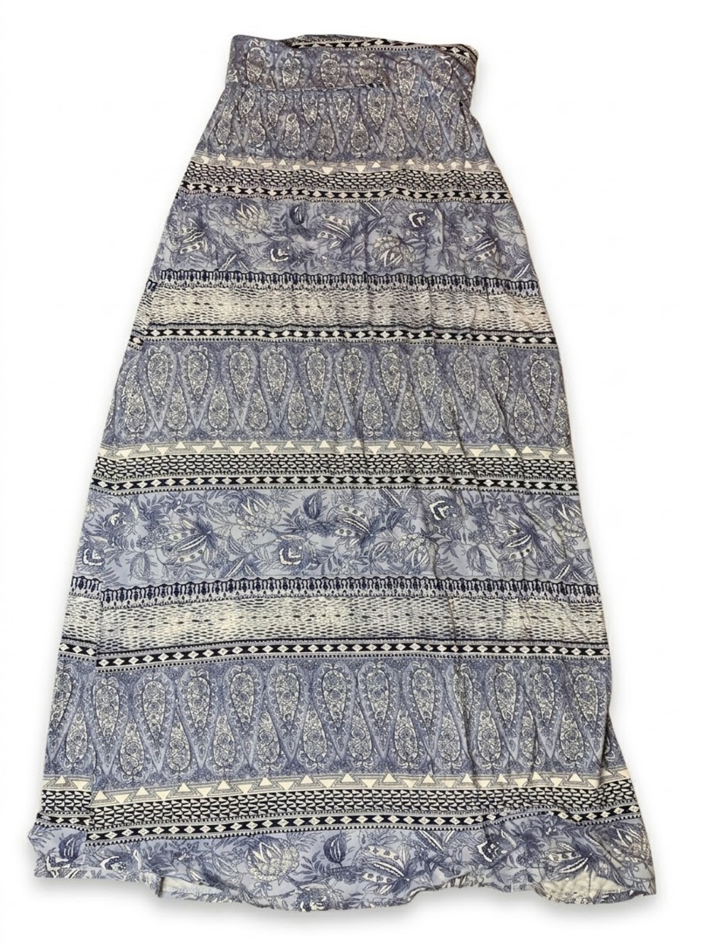 Suzy Shier Boho Paisley Floral Printed Maxi Skirt Small